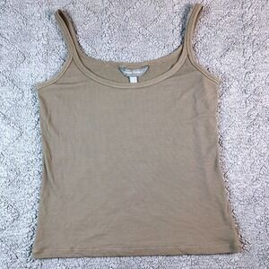 Banana Republic Women's Size M Scoop Neck Waffle Knit Tank Top Olive Green